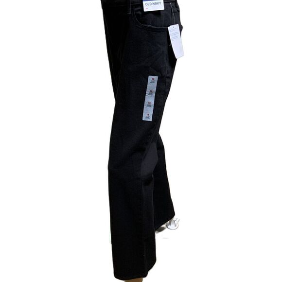 Old Navy Black Mid-Rise Kicker Boot-Cut Casual Academia Preppy Womens Pants 18 - Picture 11 of 15